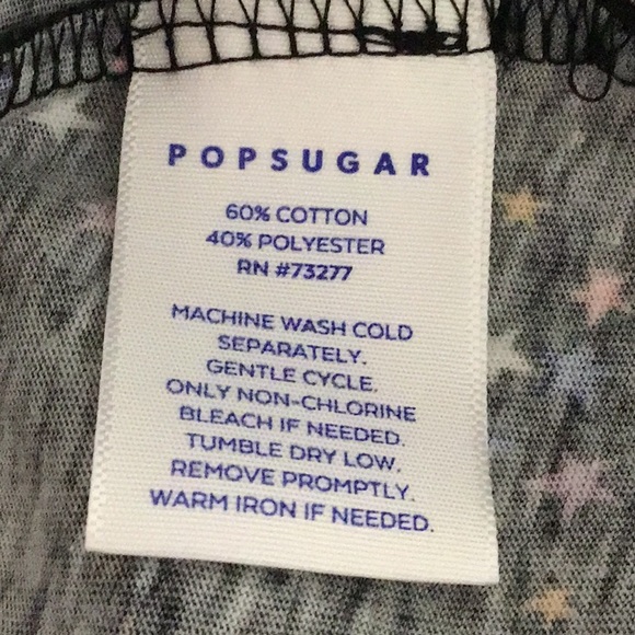 NWT POPSUGAR Starscape Print‎ T-Shirt, Black with Multi-Color Stars Size Large - Picture 8 of 8